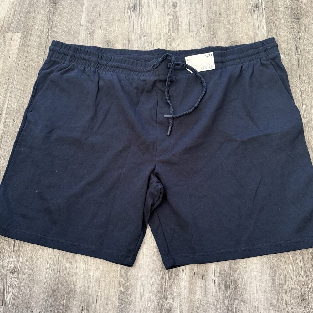 Stylus Elastic Waist Shorts Mens 5XLT Big Tall Blue Sweatshorts JCPenney NEW